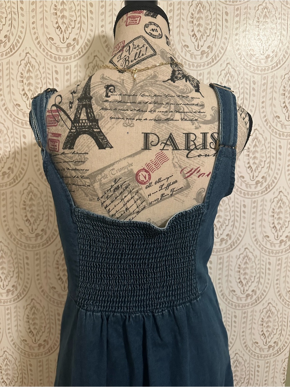Amazon Blue Denim Button-Front Maxi Dress - Picture 6 of 7